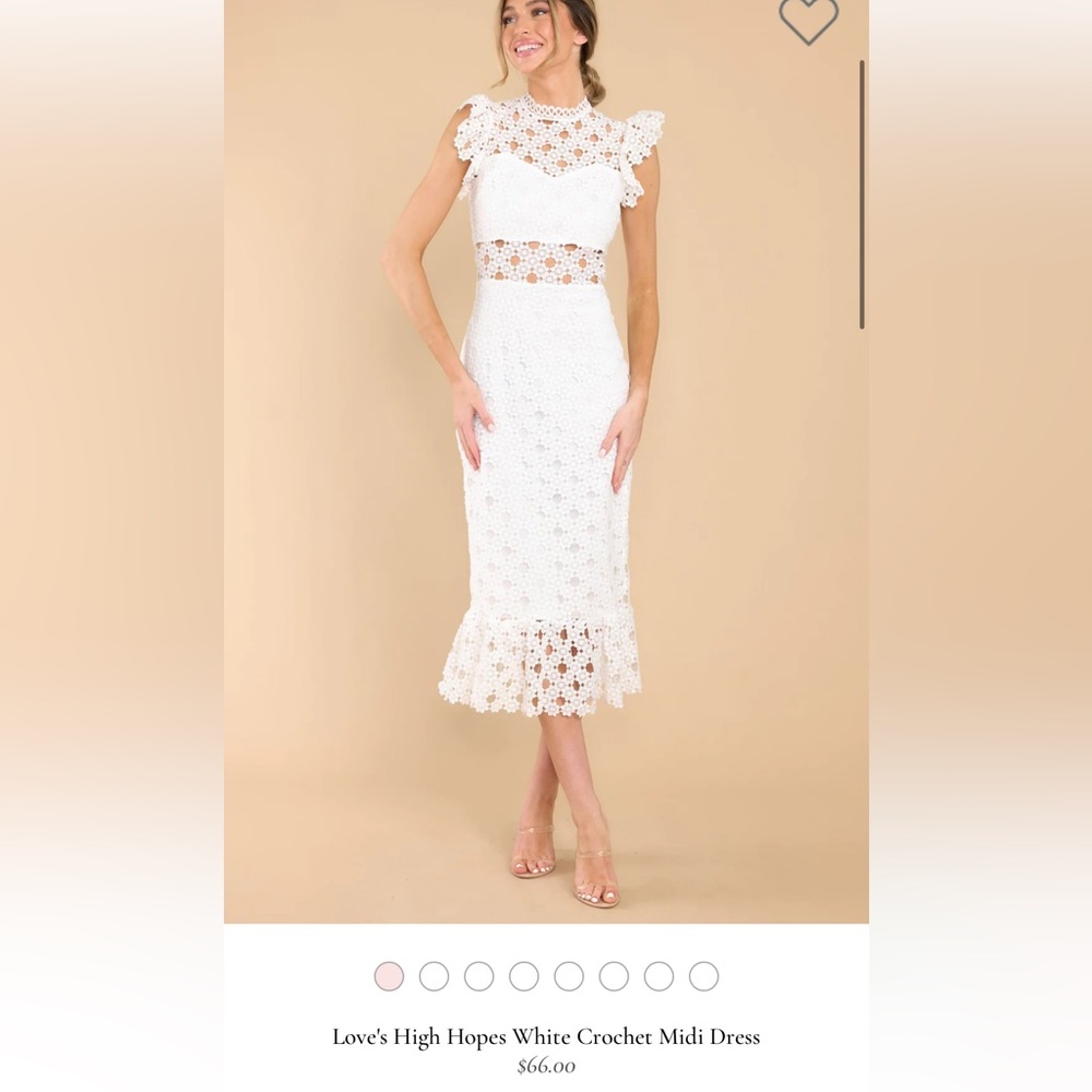 White midi dress from Red Dress Boutique worn once for engagement pictures!